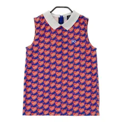 サイズ：0 PEARLY GATES パーリーゲイツ ; 襟付 ノースリーブシャツ ハート 総柄 ブルー系 [240101531851] ゴルフウェア レディース ストスト