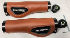 ROCKBROS(ロックブロス)  ハンドルグリップ 自転車グリップ サイクルグリップ  ストレートハンドル　サイクリング用  ブラウン 左右セット