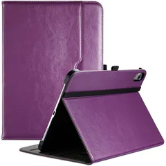 【新品】 ProCase iPad 11世代/10世代 ケース iPad（A16）11インチ 2025/10.9インチ 2022通用 PUレザーカバー A2696 A2757 A2777 ペン収納 耐衝撃 手帳型 スタンド フォリオカバー（ダークパープル） 0