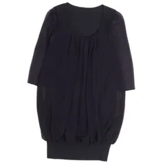 美品 フォクシー ニューヨーク FOXEY NEW YORK ワンピース ブラウス シフォン シースルー 無地 トップス レディース 38(S相当) ブラックのサムネイル