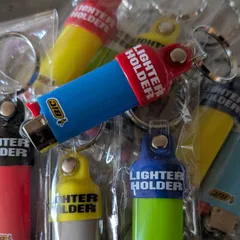 【ライターホルダーキーホルダー】3個セット！何色が来るかお楽しみ♪　ライターキーパー （BICライター・ラバーライターキャップ ・ライターケース・キー・喫煙雑貨・おしゃれ・アクセサリー・携帯用・ライターカバー・アメリカン・喫煙グッズ ）