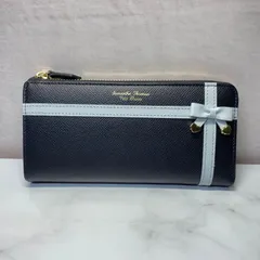 Samantha Thavasa Petit Choice サマンサタバサ プチチョイス　L字ファスナー長財布　ブラック　ブルーリボン　リボンラッピング　レザー