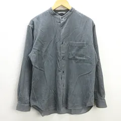 G■アーバンリサーチ/URBAN RESEARCH DOOR コーデュロイバンドカラーシャツ/DR37-13X706【L】灰/men's/153【中古】■