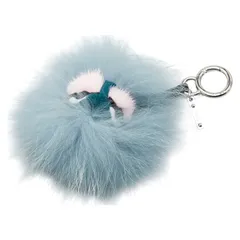 フェンディ バッグバグズ モンスター バッグチャーム キーホルダー ライトブルー ファー レザー レディース FENDI【214-11805】