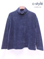 W028 [美品] MR.OLIVE ミスターオリーブ コーデュロイカットソー S ネイビー M-223137 | Q★