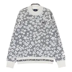 サイズ：1 PEARLY GATES パーリーゲイツ  長袖ニットセーター チェック 花柄 ホワイト系 [240101525398] ゴルフウェア レディース ストスト
