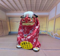 縁起物 踊る獅子舞 門松2つ付き ダンシング獅子舞 お正月 笛や太鼓 お 
