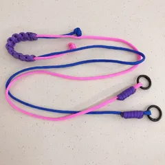 パラコードスマホショルダーストラップ☺︎ピンクxブルー☺︎長さ調節可☺︎ハンドメイド