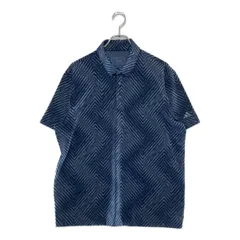中古 メンズ アディダスゴルフ adidas GOLF 半袖ポロシャツ 2XL 紺 ネイビー 総柄 大きいサイズ