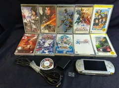 【動作・起動確認／初期化済】PSP本体+メモリースティック＆PSPソフト9本(+おまけ2本)　セット　D297