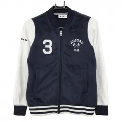 アディダス ボアブルゾン ネイビー×白 ロゴ刺しゅう レディース S/P ゴルフウェア adidas