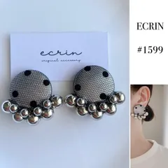 【#1599】ドット　シルバー　ビーズ　ハンドメイド　アクセサリー　大ぶり　ピアス　イヤリング　結婚式　ブライダル　入学式　卒業式