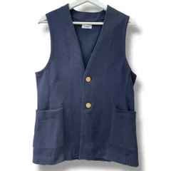 24SS】 COOHEM コーヘン ツイードベスト ジレ フリンジ ネイビー