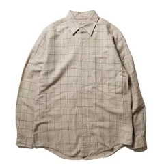 90's LLビーン L.L.Bean 隠しボタンダウン コットン リネン シャツ 長袖 (M) ベージュ系 チェック 90年代 旧タグ オールド アメリカ古着 USED  ビンテージ ヴィンテージ