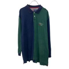 CHAPS 長袖 ポロシャツ XL ネイビー グリーン チャップス ハーフボタン ワンポイント 刺繍 ワッフル 古着卸 アメリカ仕入 a708-5054