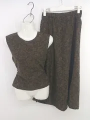 ◇ RANDEBOO ランデブー ペイズリー柄 ロング カットソー スカート セットアップ 上下 サイズF ブラウン系 レディース P  【1303310002832】