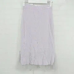 ◇ ROYAL PARTY オーガンジー ウエストゴム 膝下丈 タイト ニット スカート サイズF パープル レディース P 【1306120025367】