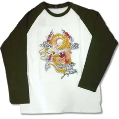 メンズ 長袖 和風 和柄 龍柄 刺繍 ラグラン袖 ロンT ロング Tシャツ 是空 / bia182のサムネイル