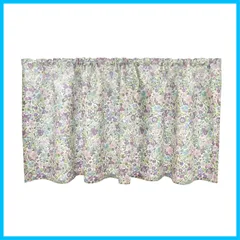 【特価セール】フランダースリネン カフェカーテン エミリー LONDON グリーン FLORET 140×50cm ディーディーインテックス [リバティプリント使用] DDintex