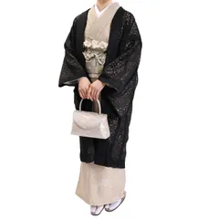 新品 未使用 レース 羽織 ブラック 黒 着物 和装 長羽織