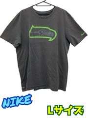 NIKE　メンズ　半袖Tシャツ　ロゴプリント　濃いグレー　使用感あり　Lサイズ　U-415