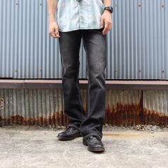 90s old black bootcut flare denim pants