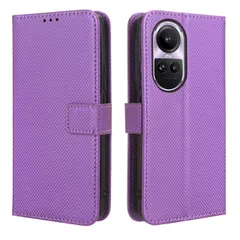 OPPO Reno10 Pro 5G ケース 手帳 リノ 10プロ  チェックレザー シンプル 手帳 ケース 【Color】 パープルのサムネイル