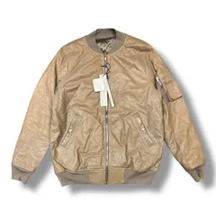 Rick Owens 16AW カーフレザーフライトボンバージャケット MA1 リックオウエンス  RU16F6792-LGW ベージュ 52 91355A0のサムネイル