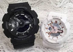 恋人たちのGショックペアウオッチ Gショック ペア G-SHOCK BABY-G  ペア腕時計 カシオ 2本セット アナデジ GA-110-1BJF BA-110RG-7AJF  ラッピング無料  メッセージカード手書きします 　クリスマス プレゼント 誕生日