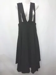 ◇ Θ SUNROSE サンローズ プリーツ ロング丈 サロペット スカート サイズ9 ブラック系 レディース E  【1507160005931】