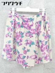 ◇ mimi&roger ミミアンドロジャー サイドジップ 花柄 ショートパンツ サイズ36 ベージュ パープル レディース 【中古】 【1002802454219】のサムネイル