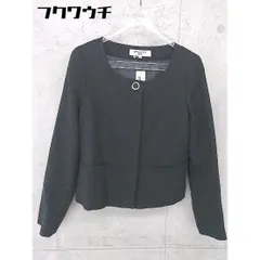 ◇ NATURAL BEAUTY BASIC ノーカラー 比翼 ジャケット サイズM ブラック レディース 【中古】 【1104150000756】