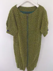 ◇ YLANG YLANG 総柄 ウール ニット フロントジップ 半袖 ミニ ワンピース イエロー グリーン レディース  【中古】 【1204260000636】のサムネイル