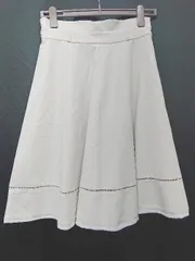 ◇ MISCH MASCH ミッシュマッシュ シンプル オフィス系 膝下丈 フレア スカート サイズM ライトベージュ レディース P  【1407260003786】