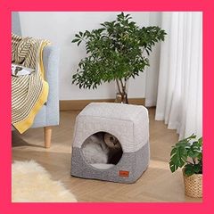 【スタッフおすすめ！】猫 べッド ドーム 猫 ハウス クッション付き ふわふわ 犬 ベッド ドーム ホットカーペット対応 2WAY 折りたたみ可能 冬夏両用 小型犬/猫用 四季通用 滑り止め 室内用 洗える