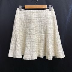 タグ付き新古品/日本製★ef-de【エフデ】膝丈スカート【9/size:M/アイボリー/ivory/ツイード】スプリングホック/skirt◆BJ086-d