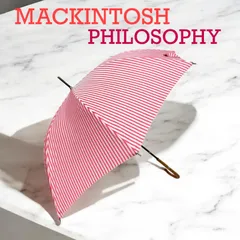 【MACKINTOSH PHILOSOPHY】　雨傘　傘　ストライプ　赤　レディース
