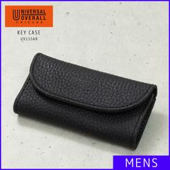 【新品・未使用】 キーケース メンズ レディース ユニセックス ユニバーサルオーバーオール UNIVERSAL OVERALL 本革 レザー 革 日本製 コンパクト 三つ折り プレゼント ギフト かっこいい おしゃれ シンプル ブラック 黒 UV133AR