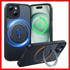 【セール中】 iPhone 15 用_ブラック 【多機能360度回転スタンド】TORRAS iPhone 15 用 ケース 縦横両対応 リング Halbachマ