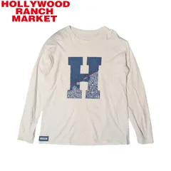 H.R.REMAKE ホワイト デニムHロゴ 長袖Tシャツ