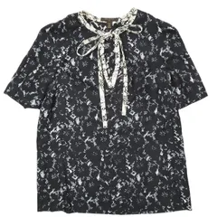 LOUIS VUITTON 希少! LV総柄&ロゴボタンおりぼんシルクシャツ