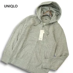 【新品 未使用】 UNIQLO ユニクロ 秋冬 裏起毛★ スウェット フルジップ パーカー フーディー Sz.M メンズ 灰 グレー