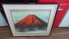 赤富士　額　縁起物　絵　富士山