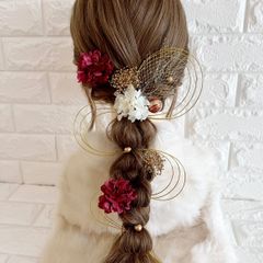 クラシックグリーン♡金箔付♡髪飾り ヘッドドレス 前撮り 成人式 卒業