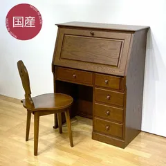 英国アンティークチーク古木ライティングビューロー/木製デスク/勉強机