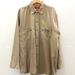 Dickies ディッキーズ ワークシャツ 企業刺繍 長袖シャツ ボタンダウンシャツ メキシコ製 メンズ XL ベージュ