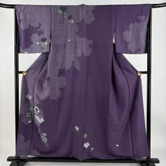 ◇美品◇ 大久保玄才 訪問着 波に桜柄 墨色 たたき染め 正絹 モダン