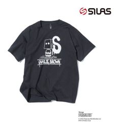 サイラス チャーリーブラウン スヌーピー tシャツ Tシャツ SILAS ×PEANUTS MR SACK S/S TEE 110252011028 半袖 メンズ レディース 黒 ブラック snoopy ティーシャツ ミスターサック 半袖 夏服 xl mサイズ