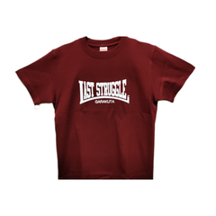 ロゴTシャツ　バーガンディx白ロゴ　LAST STRUGGLE ラストストラグル /検 バンドTシャツ ROCK PUNK Oi Skinhead UK LONSDALE