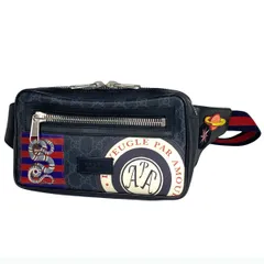 グッチ GUCCI GG柄 ウエストバッグ ベルトバッグ シェリーライン ウェブ スネークプリント ボディバッグ GGスプリーム ブラック 474293 メンズ 【中古】のサムネイル
